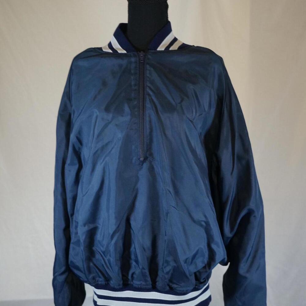 American Vintage Men's Navy and Light Blue Honig's Made in USA Trucker Jacket